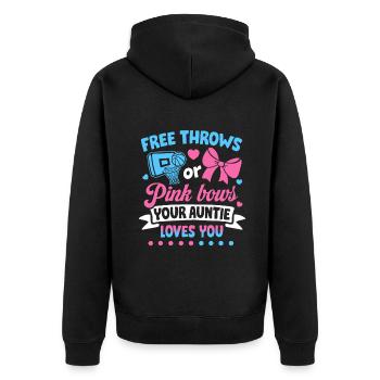 Freiwürfe oder rosa Schleifen Tante liebt dich Baby - Unisex Premium Bio Zip Hoodie - Schwarz - Hinten - Nico (187cm)