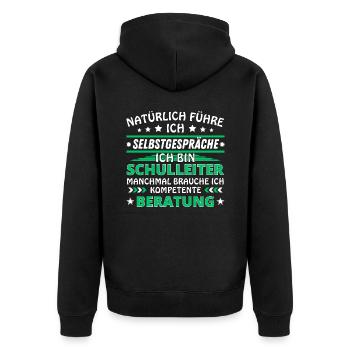 Je me parle à soi-même - Édition Headmaster - Veste à capuche bio Premium Unisexe - noir - Dos - Nico (187cm)