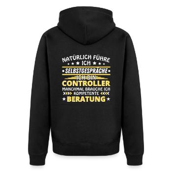 Je me parle à vous-même - Édition manette - Veste à capuche bio Premium Unisexe - noir - Dos - Nico (187cm)