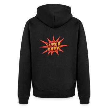 Papa Ce Super Papa Cool - Veste à capuche bio Premium Unisexe - noir - Dos - Nico (187cm)