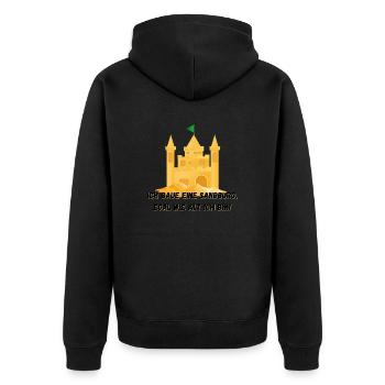 Sandcastle - I'll build a sandcastle, no matter how old - Unisex Premium Organic Zip Hoodie - black - Back - Nico (187cm)