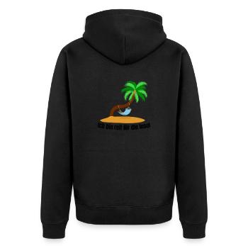 Je suis mûr pour l’île, Lonely Island Palm - Veste à capuche bio Premium Unisexe - noir - Dos - Nico (187cm)