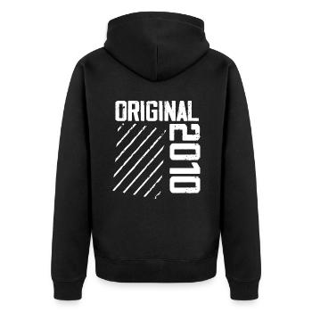 Original 2010 14e Anniversaire Cadeau Retro - Veste à capuche bio Premium Unisexe - noir - Dos - Nico (187cm)