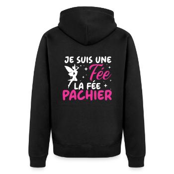 Je Suis Une Fee La Fee Pachier Humour Humoristique - Veste à capuche bio Premium Unisexe - noir - Dos - Nico (187cm)