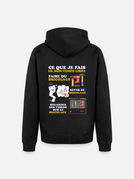Papa bricoleur, Papy bricoleur - Veste à capuche bio Premium Unisexe - noir