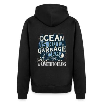 Pas de déchets Planète L’eau sauve la journée des océans - Veste à capuche bio Premium Unisexe - noir - Dos - Nico (187cm)