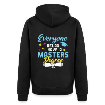 Relax Masters Degree Graduation 2022 Graduate - Unisex Premium Bio Zip Hoodie - Schwarz - Hinten - Nico (187cm)
