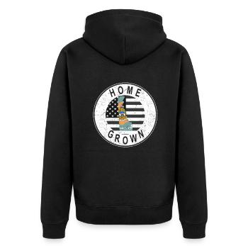 Land Map America US Flag Home Grown Delaware - Unisex Premium Bio Zip Hoodie - Schwarz - Hinten - Nico (187cm)