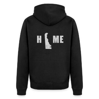 Land Map America US State Flag Home Delaware - Unisex Premium Bio Zip Hoodie - Schwarz - Hinten - Nico (187cm)
