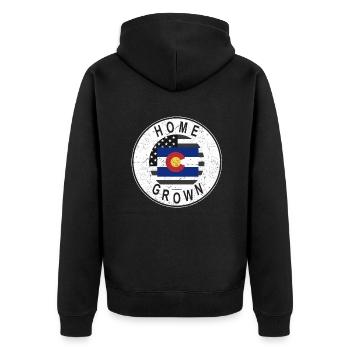 Land Map America US Flag Home Grown Colorado - Unisex Premium Organic Zip Hoodie - black - Back - Nico (187cm)