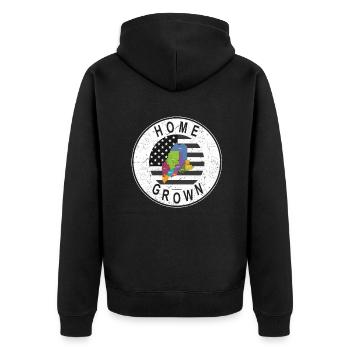 Land Map America US Flag Home Grown Maine - Unisex Premium Organic Zip Hoodie - black - Back - Nico (187cm)