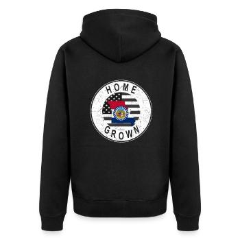 Carte terrestre Amérique Drapeau américain Home Grown Missouri - Veste à capuche bio Premium Unisexe - noir - Dos - Nico (187cm)