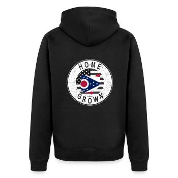 Land Map America US Flag Home Grown Ohio - Unisex Premium Organic Zip Hoodie - black - Back - Nico (187cm)