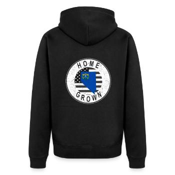 Land Map America US Flag Home Grown Nevada - Unisex Premium Bio Zip Hoodie - Schwarz - Hinten - Nico (187cm)