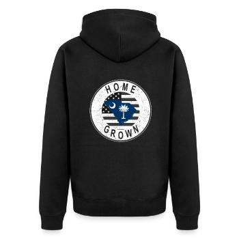 Land Map America US Flag Home Grown South Carolina - Unisex Premium Bio Zip Hoodie - Schwarz - Hinten - Nico (187cm)