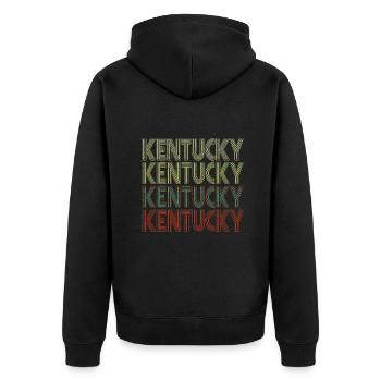 Retro America State Flag Vintage Kentuckys - Unisex Premium Bio Zip Hoodie - Schwarz - Hinten - Nico (187cm)