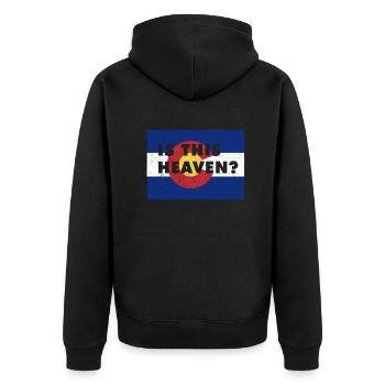Land Map America US State Home Heaven Colorado - Unisex Premium Bio Zip Hoodie - Schwarz - Hinten - Nico (187cm)