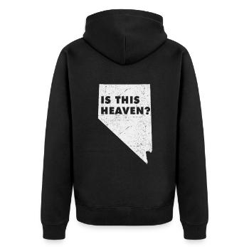 Land Map America US State Home Heaven Nevada - Unisex Premium Bio Zip Hoodie - Schwarz - Hinten - Nico (187cm)