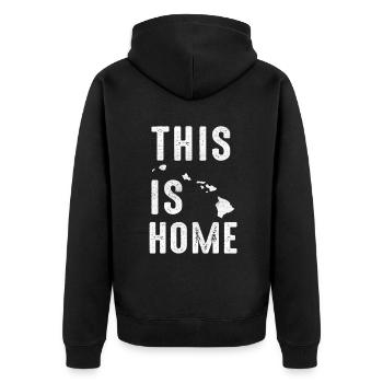 Map America US State Flag This Home Hawaii - Unisex Premium Organic Zip Hoodie - black - Back - Nico (187cm)