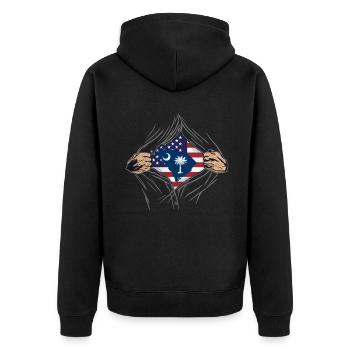 Rip Reveal America Drapeau de l’État de Caroline du Sud - Veste à capuche bio Premium Unisexe - noir - Dos - Nico (187cm)