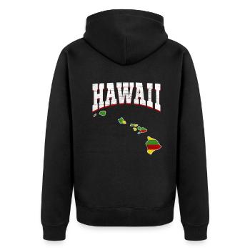 Us America State Flag Carte terrestre Hawaii - Veste à capuche bio Premium Unisexe - noir - Dos - Nico (187cm)