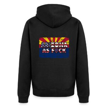 America US Flag State Flag Arizona - Unisex Premium Bio Zip Hoodie - Schwarz - Hinten - Nico (187cm)