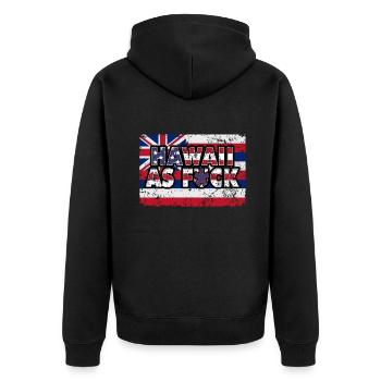 America US Flag State Flag Hawaii - Unisex Premium Bio Zip Hoodie - Schwarz - Hinten - Nico (187cm)