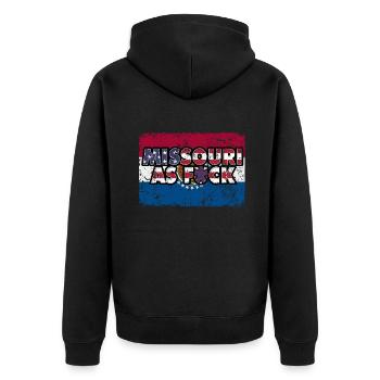 America US Flag State Flag Missouri - Unisex Premium Organic Zip Hoodie - black - Back - Nico (187cm)