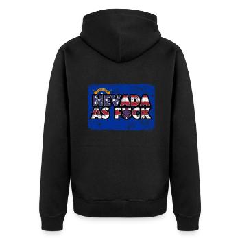 America US Flag State Flag Nevada - Unisex Premium Bio Zip Hoodie - Schwarz - Hinten - Nico (187cm)