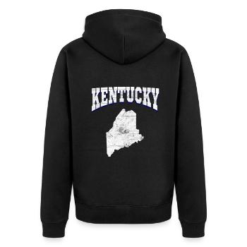 US America State Flag Land Map Maine - Unisex Premium Organic Zip Hoodie - black - Back - Nico (187cm)