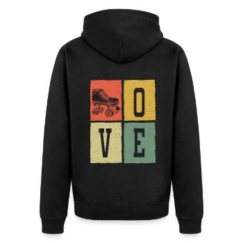 Retro Love Skating Board Skate Skater Skateboard - Veste à capuche bio Premium Unisexe - noir - Dos - Nico (187cm)