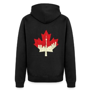 Maple Canada Proud Canadian Flag Canada Day - Unisex Premium Bio Zip Hoodie - Schwarz - Hinten - Nico (187cm)