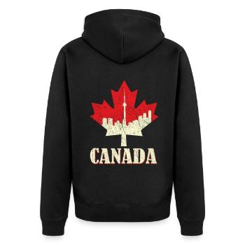 Maple Canada Love Proud Canadian Flag Canada Day - Unisex Premium Bio Zip Hoodie - Schwarz - Hinten - Nico (187cm)