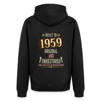 Construit dans l’original de 1959 et non restauré - Veste à capuche bio Premium Unisexe - noir - Dos - Nico (187cm)
