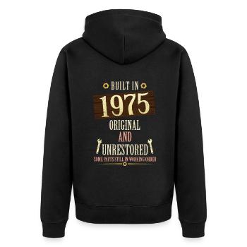 Construit dans l’original de 1975 et non restauré - Veste à capuche bio Premium Unisexe - noir - Dos - Nico (187cm)