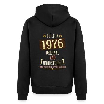 Construit dans l’original de 1976 et non restauré - Veste à capuche bio Premium Unisexe - noir - Dos - Nico (187cm)
