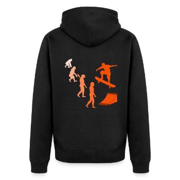 Skating Board Skate Skater Evolution Skateboard - Unisex Premium Bio Zip Hoodie - Schwarz - Hinten - Nico (187cm)
