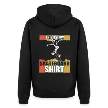 Vintage Skating Board Skate This My Skateboard - Unisex Premium Bio Zip Hoodie - Schwarz - Hinten - Nico (187cm)