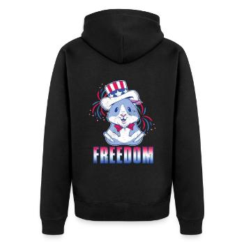 Freedom American Pig Guinea USA 4 juillet - Veste à capuche bio Premium Unisexe - noir - Dos - Nico (187cm)