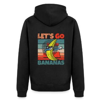Retro Vintage Let's Bananas Funny Dab Banana - Unisex Premium Bio Zip Hoodie - Schwarz - Hinten - Nico (187cm)