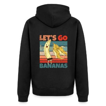 Retro Vintage Let’s Bananas Drôle de banane dépouillée - Veste à capuche bio Premium Unisexe - noir - Dos - Nico (187cm)
