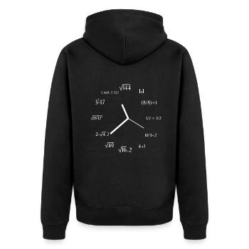 Formule Math Meme Math Equation Drôle Math Horloge - Veste à capuche bio Premium Unisexe - noir - Dos - Nico (187cm)