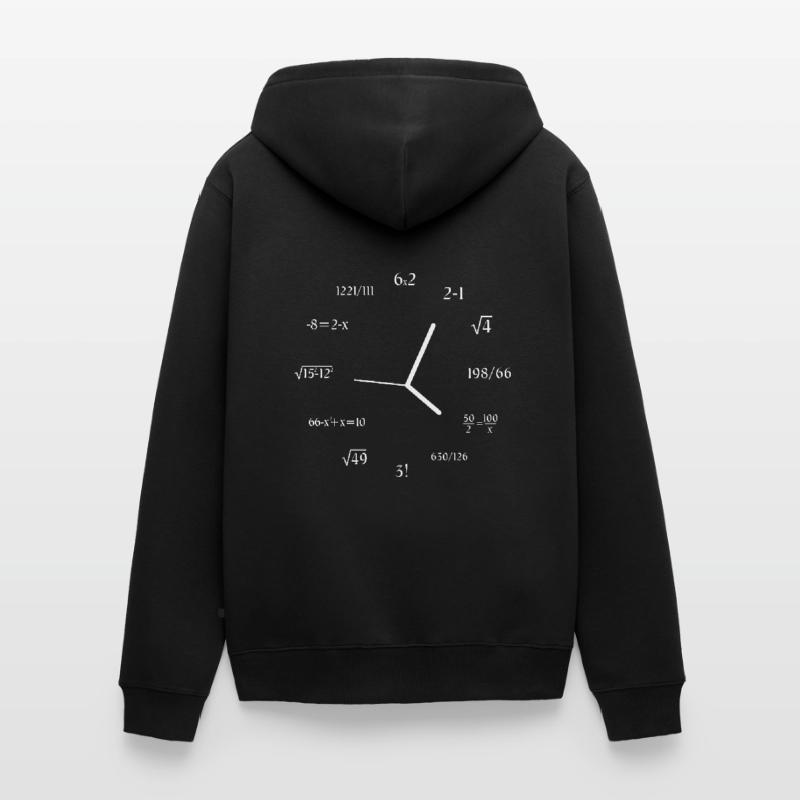 Math Clock Math Formula Meme Joke Math Unisex Premium Bio Zip Hoodie