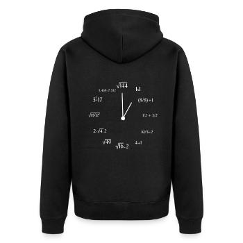 Math Meme Math Formula Joke Math Clock - Unisex Premium Organic Zip Hoodie - black - Back - Nico (187cm)