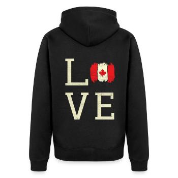 Love Canada Proud Canadian Flag Canada Day - Unisex Premium Bio Zip Hoodie - Schwarz - Hinten - Nico (187cm)