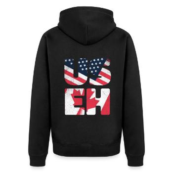 American US Canada Flag Proud Canadian Canada Day - Unisex Premium Bio Zip Hoodie - Schwarz - Hinten - Nico (187cm)