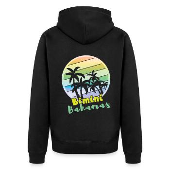 Vintage Beach Bahamas 2022 Tropical Hello Summer - Unisex Premium Bio Zip Hoodie - Schwarz - Hinten - Nico (187cm)