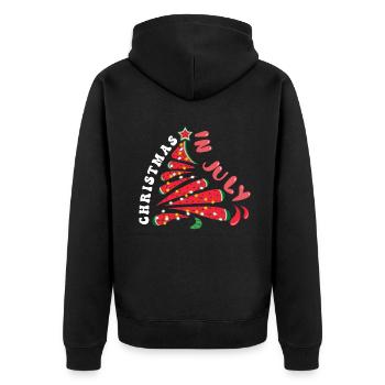 Plage Noël Pastèque Juillet Été 2022 - Veste à capuche bio Premium Unisexe - noir - Dos - Nico (187cm)