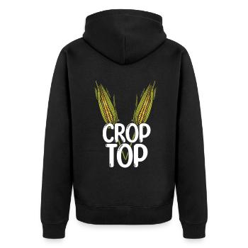 Beach 2022 Tropical Funny Crop Corn Summer - Unisex Premium Bio Zip Hoodie - Schwarz - Hinten - Nico (187cm)