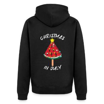 Plage Arbre de Noël Pastèque Juillet Été 2022 - Veste à capuche bio Premium Unisexe - noir - Dos - Nico (187cm)